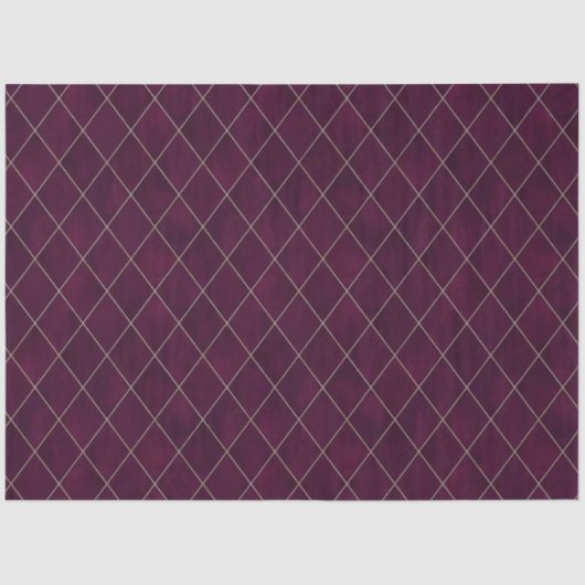 Klassieke maroon Velvet Argyle Pattern Luxury Tissuepapier (Voorkant)