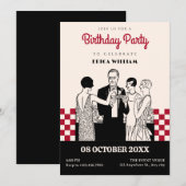 Klassieke  meisjes feestverjaardag kaart (Voorkant / Achterkant)