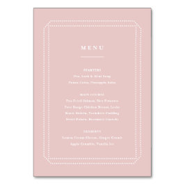 Klassieke Menu roze, huwelijksreceptie Kaart