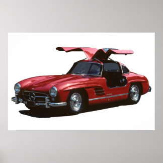 Klassieke Mercedes Benz SLR300 Gullwing Poster