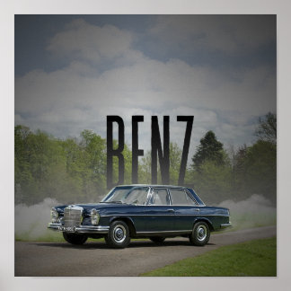 Klassieke Mercedes-Benz W114 Vintage Auto Kunst Po Poster