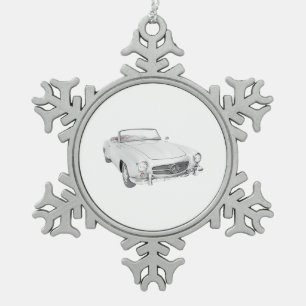 Klassieke Mercedes Converteerbare kerstversiering Tin Sneeuwvlok Ornament
