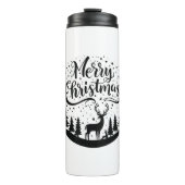 Klassieke Merry Christmas Deer en Tree Design Art Thermosbeker (Voorkant)