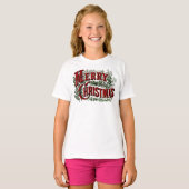 Klassieke "Merry Christmas" Kinder T-shirt (Voorkant volledig)