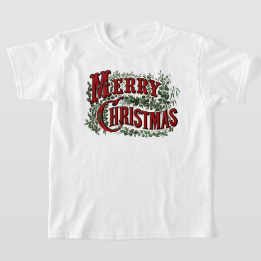Klassieke "Merry Christmas" Kinder T-shirt (Laagn)