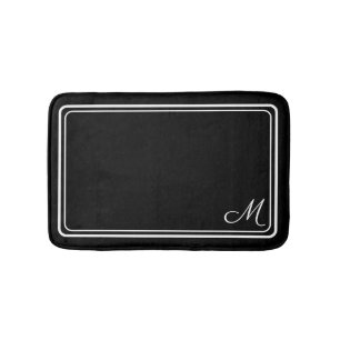 Klassieke, met monogram geborduurde trendy zwart & badmat