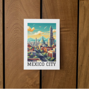 Klassieke Mexico City CDMX Retro Vintage Reizen Briefkaart