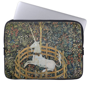Klassieke middeleeuwse kunst van een eenhoorn in g laptop sleeve