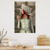 Klassieke Middeleeuwse Prinses Renaissance Kunst Poster (Keuken)