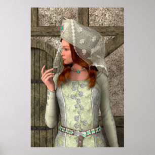 Klassieke Middeleeuwse Prinses Renaissance Kunst Poster