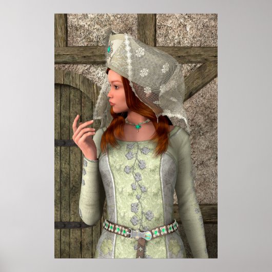 Klassieke Middeleeuwse Prinses Renaissance Kunst Poster (Voorkant)