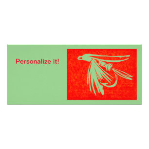 Klassieke midge natte vlieg, vliegenkoppelings, vl reclamekaart