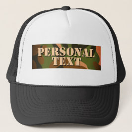 Klassieke militaire camouflage persoonlijke tekst trucker pet