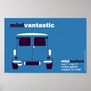 Klassieke mini van tentoonstelling poster