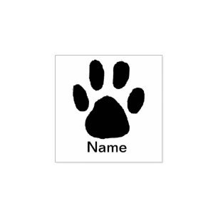 Klassieke Minimal Animal Paw Print Naam Rubberstempel