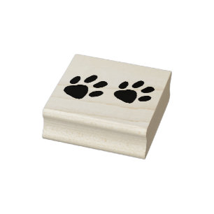 Klassieke Minimal Animal Paw Prints Silhouet Rubberstempel