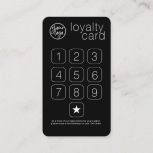 KLASSIEKE MINIMAL BLACK LOGO BUSINESS LOYALITEIT K VISITEKAARTJE
