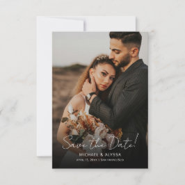 Klassieke minimale foto handschrift script bruilof save the date