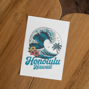 Klassieke Minimale Honolulu Hawaii Aloha Reis Briefkaart