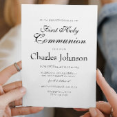 Klassieke Minimale Witte Jongen Eerste Heilige Com Kaart