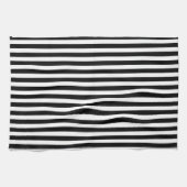 Klassieke minimale zwart-witte verticale strepen theedoek (Horizontaal)