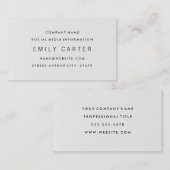 Klassieke minimalist | Wit textiel Visitekaartje (Voorkant / Achterkant)