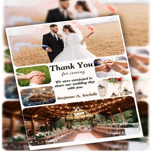 Klassieke minimalistische bruiloft bedankkaart W-n