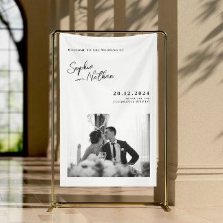 Klassieke minimalistische bruiloft welkom spandoek