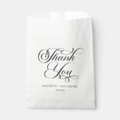 Klassieke minimalistische elegante script bruiloft bedankzakje (Voorkant)