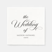 Klassieke minimalistische elegante script bruiloft servet (Voorkant)