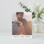 Klassieke Minimalistische Foto Save The Date-ansic Uitnodiging Briefkaart (Staand voorkant)