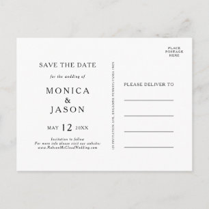 Klassieke Minimalistische Foto Save The Date Postk Uitnodiging Briefkaart