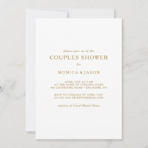 Klassieke minimalistische Gold Couples Shower-uitn Kaart