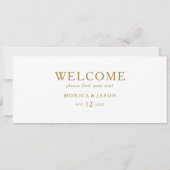 Klassieke minimalistische Gold Seating Chart Heade (Achterkant)