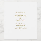 Klassieke minimalistische gouden bruiloft wijn lab wijn etiket (Enkel label)