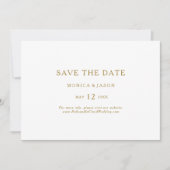 Klassieke, minimalistische, horizontale Gold Save  Save The Date (Voorkant)