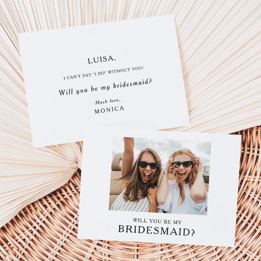 Klassieke minimalistische Kaart van het Bridesmaid