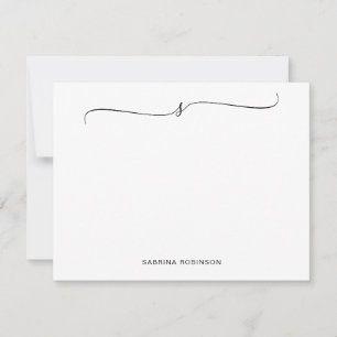 Klassieke minimalistische kalligrafie Note Kaart Notitiekaartje