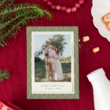 Klassieke Minimalistische Kerstvakantie Fotokaart