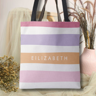 Klassieke minimalistische Kleurrijke Zomer Stripes Draagtas