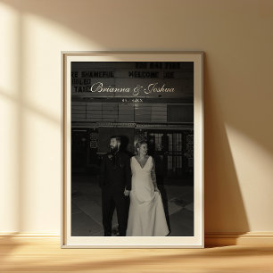Klassieke Minimalistische Namen & Datum Huwelijksf Poster