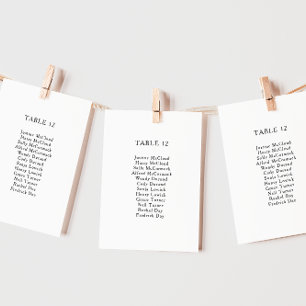 Klassieke minimalistische tabel met het aantal zit