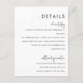Klassieke minimalistische zwart-wit bruiloft Detai Informatiekaartje (Voorkant)