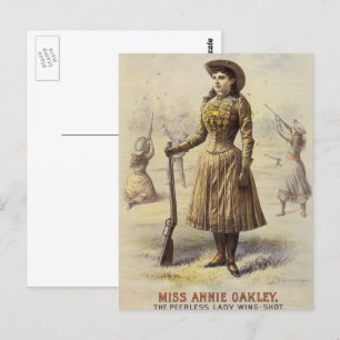 Klassieke Miss Annie Oakley, Westerse Cowgirl Briefkaart