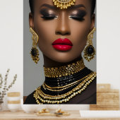 Klassieke Mode Afrikaanse gouden sieraden Poster (Keuken)