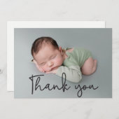 Klassieke Modern Dank je baby Aankondiging (Voorkant / Achterkant)