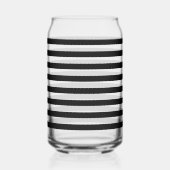 Klassieke Modern Slank Zwart Horizontaal Gestreept Blikvorm Glas (Voorkant)