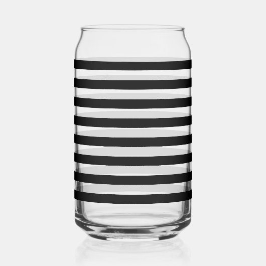 Klassieke Modern Slank Zwart Horizontaal Gestreept Blikvorm Glas (Links)