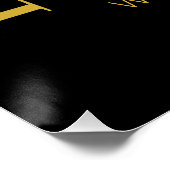 Klassieke moderne 80e verjaardag zwart goud welkom perfect poster (Hoek)