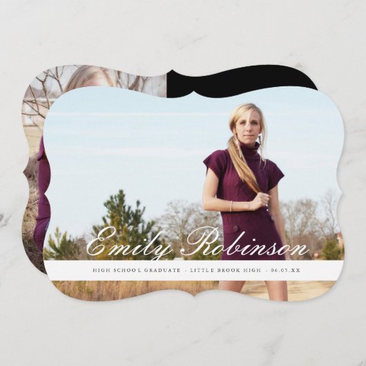 Klassieke moderne aankondiging van Afstudeerder (Voorkant / Achterkant)